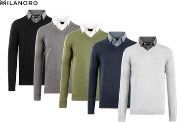 2eChoix | Milanoro - Pull homme à col chemise - Marine - M beschikbaar voor biedingen