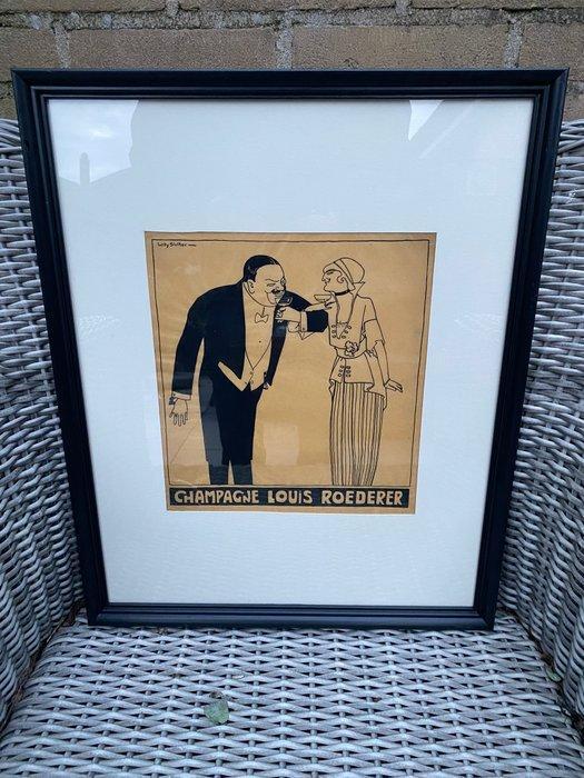 Willy Sluiter (1873-1949) - Ontwerp reclame affiche, Antiquités & Art, Art | Peinture | Classique