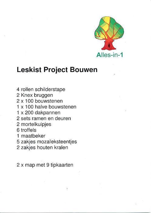 Alles-in-1 Leskist Project Bouwen voor 60 leerlingen, Livres, Livres scolaires, Envoi