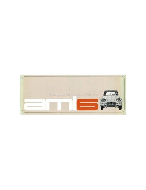 1964 CITROËN AMI 6 BROCHURE NEDERLANDS, Boeken, Auto's | Folders en Tijdschriften
