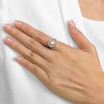 Ring - 18 karaat Witgoud - 0.50ct. tw. Parel - Diamant, Nieuw