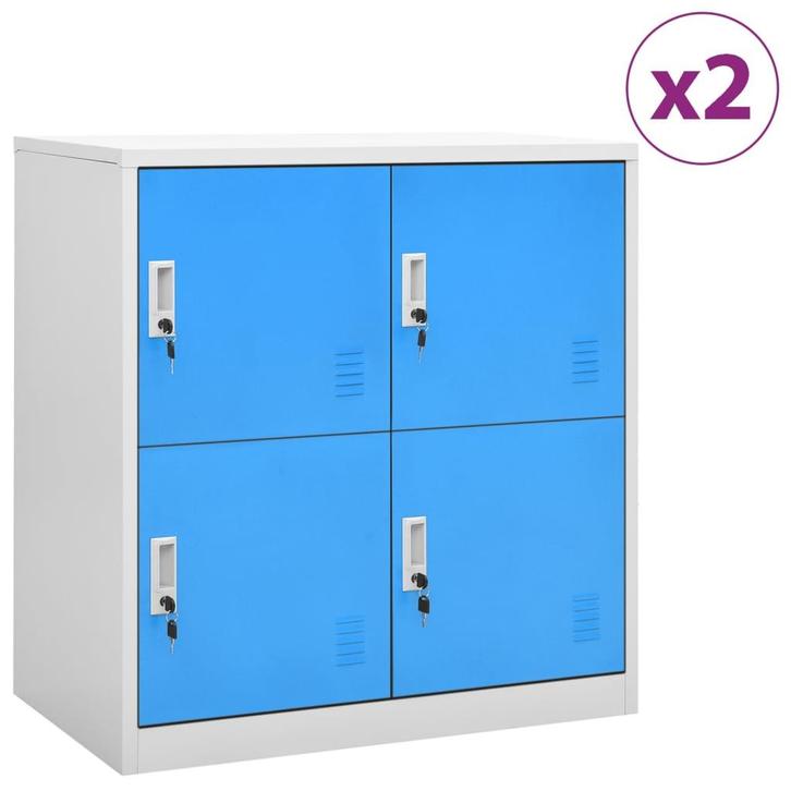 vidaXL Lockerkasten 2 st 90x45x92,5 cm staal lichtgrijs en, Huis en Inrichting, Kasten | Overige, Nieuw, Verzenden