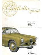 1956 ALFA ROMEO GIULIETTA SPRINT BROCHURE ENGELS, Nieuw