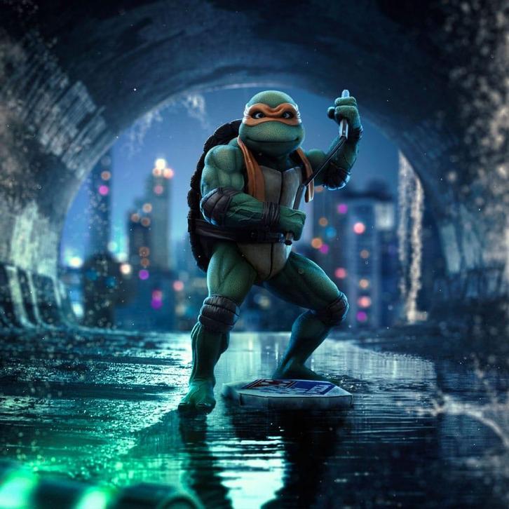 Teenage Mutant Ninja Turtles Art Scale Statue 1/10 Michelang, Verzamelen, Film en Tv, Ophalen of Verzenden