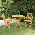 vidaXL 3-delige Tuinset inklapbaar massief acaciahout, Tuin en Terras, Tuinsets en Loungesets, Verzenden, Nieuw, Tuinset