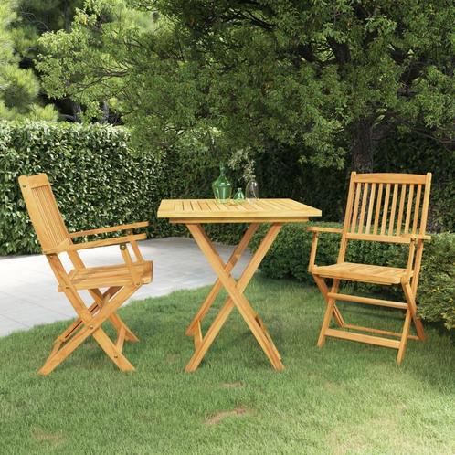 vidaXL 3-delige Tuinset inklapbaar massief acaciahout, Tuin en Terras, Tuinsets en Loungesets, Tuinset, Nieuw, Verzenden