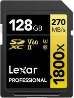 Lexar Professional SDXC 128GB BL 1800X UHS-II V60 Gold, TV, Hi-fi & Vidéo, Ophalen of Verzenden