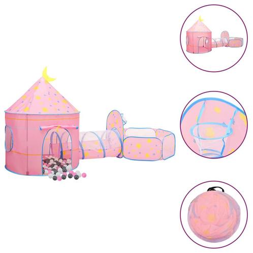 vidaXL Kinderspeeltent met 250 ballen 301x120x128 cm roze, Kinderen en Baby's, Speelgoed | Buiten | Speeltoestellen, Nieuw, Verzenden