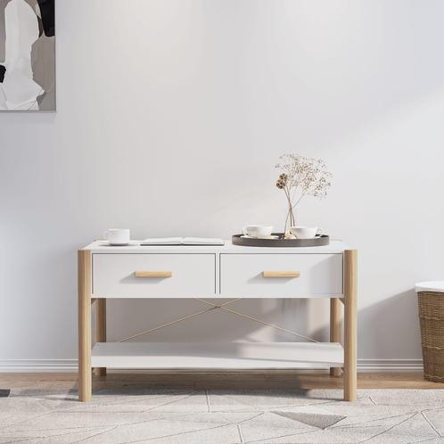 vidaXL Salontafel 82x48x45 cm bewerkt hout wit, Maison & Meubles, Tables | Tables de salon, Envoi