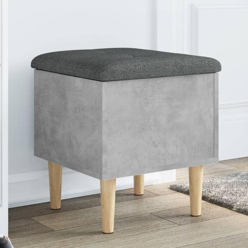 vidaXL Opbergbankje 42x42x46 cm bewerkt hout betongrijs, Huis en Inrichting, Overige Huis en Inrichting, Nieuw, Verzenden
