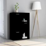 vidaXL Opbergkast 60x29,5x90 cm bewerkt hout zwart, Verzenden, Nieuw