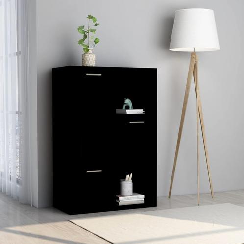 vidaXL Opbergkast 60x29,5x90 cm bewerkt hout zwart, Huis en Inrichting, Kasten | Boekenkasten, Nieuw, Verzenden