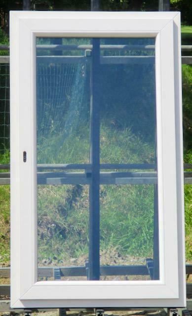 pvc raam , chassis , venster 80 x 139  creme / antraciet, Bricolage & Construction, Châssis & Portes coulissantes, Enlèvement ou Envoi