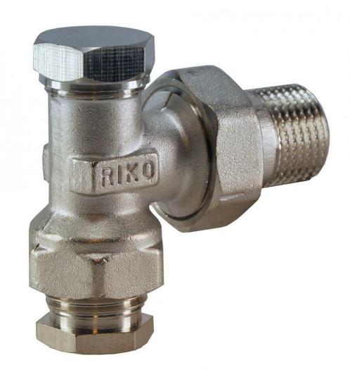 Velluto Riko voetventiel + adaptor 15 mm 1/2 inch haaks, Doe-het-zelf en Bouw, Verwarming en Radiatoren, Radiator