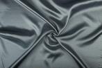 Glanzende stof grijs - Polyester stof 15m op rol, Verzenden