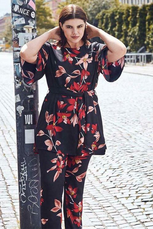 Broek TAYA Zizzi print halfwijd maat l, Kleding | Dames, Broeken en Pantalons, Verzenden