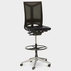 Comforto bureaustoel, zwart leder / mesh, geen armleggers..., Huis en Inrichting, Bureaus, Ophalen of Verzenden, Gebruikt