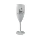 Champagne Glas Wit Love Herbruikbaar 120ml, Verzenden, Nieuw