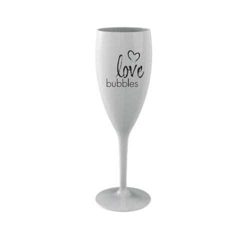 Champagne Glas Wit Love Herbruikbaar 120ml, Hobby en Vrije tijd, Feestartikelen, Nieuw, Verzenden