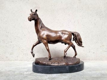 sculptuur, Paard - 27 cm - Brons, Marmer