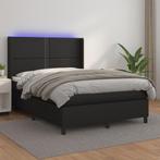 vidaXL Boxspring met matras en LED kunstleer zwart 140x200, Verzenden, Nieuw
