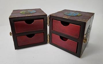 Juwelen box - Dubbele kubus met medaillons - Sieradendoos -