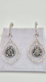 Oorbellen - 18 karaat Witgoud - 3.07ct. tw. Grijs Diamant, Nieuw