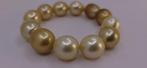 Armband Grote maat - Diep gouden Zuidzee-parels - 13×16 mm, Handtassen en Accessoires, Armbanden, Nieuw