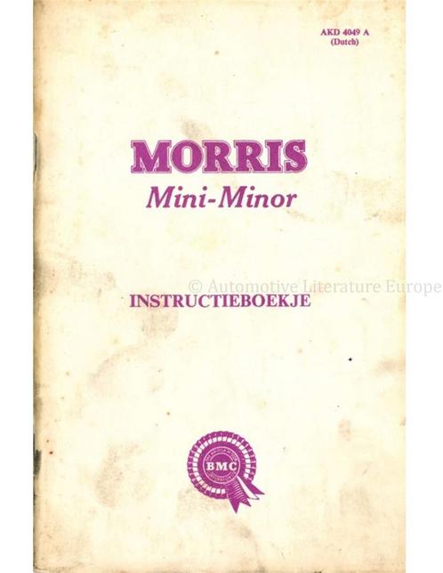 1964 MORRIS MINI-MINOR INSTRUCTIEBOEKJE NEDERLANDS, Autos : Divers, Modes d'emploi & Notices d'utilisation