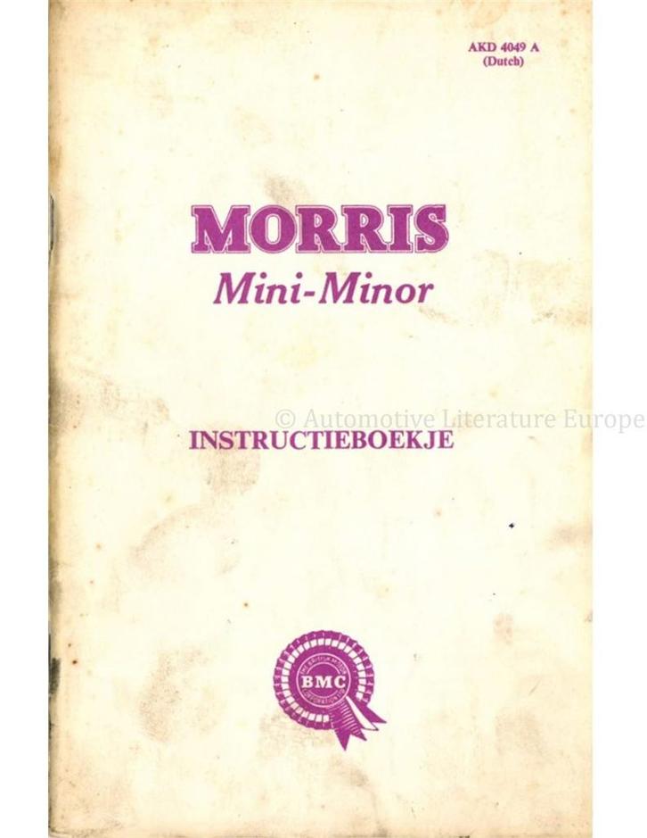 1964 MORRIS MINI-MINOR INSTRUCTIEBOEKJE NEDERLANDS, Autos : Divers, Modes d'emploi & Notices d'utilisation
