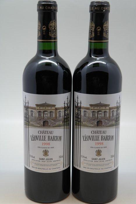 1998 Chateau Leoville Barton - Saint-Julien - 2 Fles (0,75, Collections, Vins