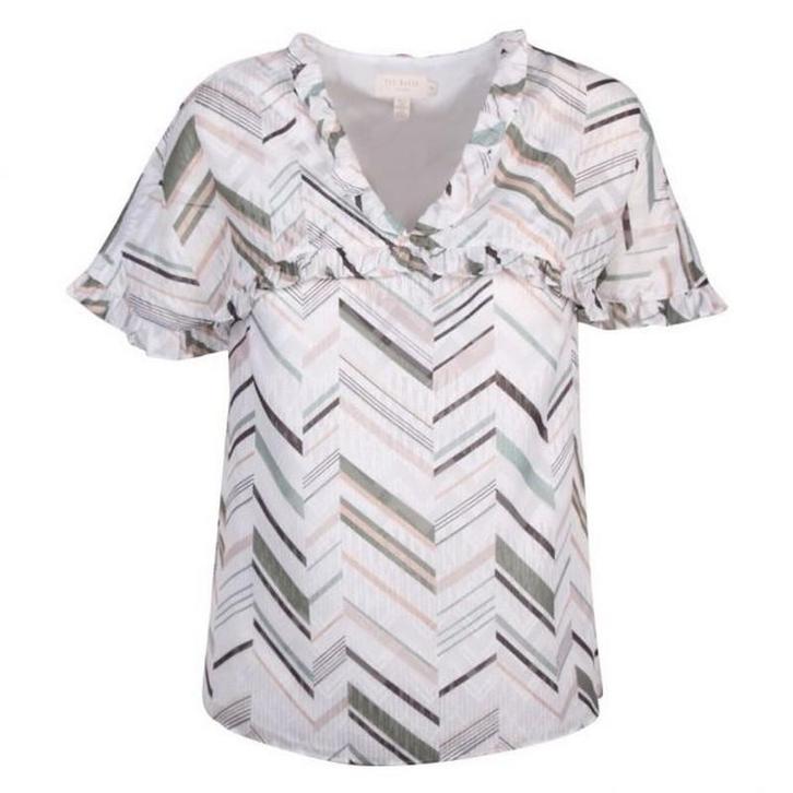 Ted Baker • wit gestreepte top Altania • 44 (5), Vêtements | Femmes, Blouses & Tuniques, Envoi