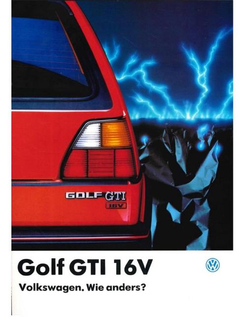 1986 VOLKSWAGEN GOLF GTI 16V BROCHURE NEDERLANDS, Livres, Autos | Brochures & Magazines
