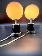 Lampe de table de chevet (2) - Chromé(e), Verre - Paire de