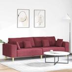 vidaXL Stoffen Sofa met kussen Wijnrood 208 cm Stof, Verzenden, Nieuw