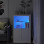 vidaXL Bijzetkast met LED-verlichting bewerkt hout wit, Huis en Inrichting, Verzenden, Nieuw