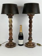 Tafellamp (2) - Een paar grote neoklassieke lampen - Albast