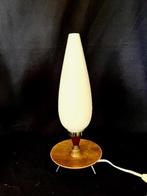 Philips - Lamp - glas koper en teakhout - Twee vintage