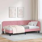 vidaXL Hoek Bed Frame Roze 100 x 200 cm Fluweel, Huis en Inrichting, Verzenden, Nieuw
