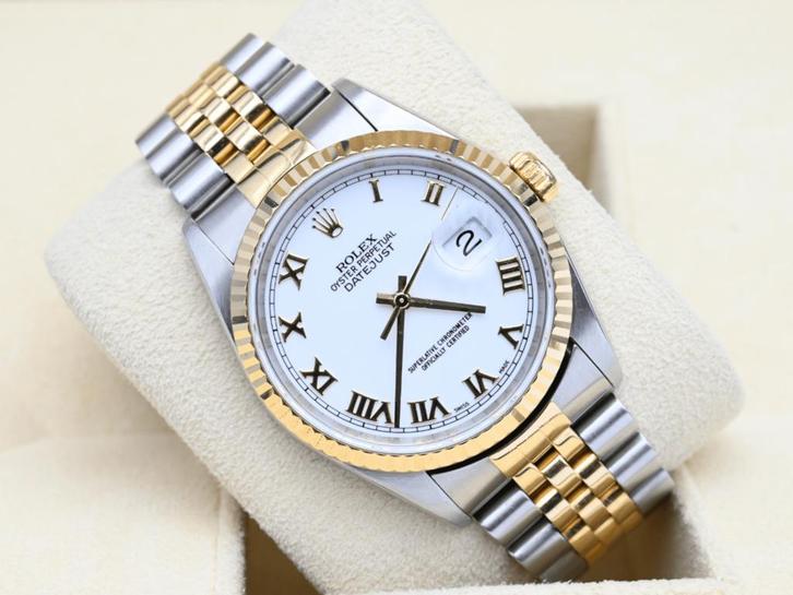 Rolex Datejust Ref. 16233 Year 2002 (Box), Handtassen en Accessoires, Horloges | Heren, Goud, Zo goed als nieuw, Goud, Rolex, Polshorloge
