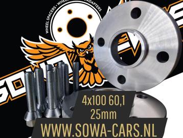 Spacers 25mm Renault Clio Twingo 4x100 60,1 Spoorverbreders, Ophalen of Verzenden