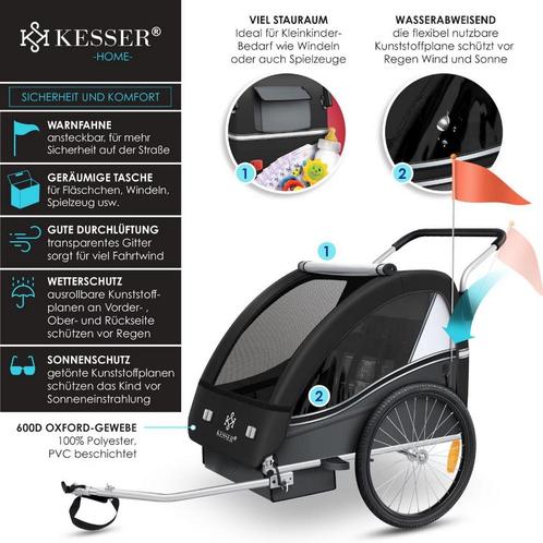 Kinderfietskar fietsaanhanger voor kinderen - hardloopbuggy, Fietsen en Brommers, Fietsaccessoires | Overige Fietsaccessoires