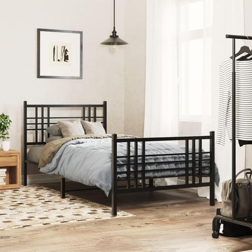 vidaXL Bedframe met hoofd- en voeteneinde metaal zwart, Huis en Inrichting, Slaapkamer | Bedden, Nieuw, Verzenden