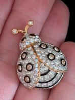 Beeld, Swarovski broche - 2.6 cm - Metaal, rodium gold