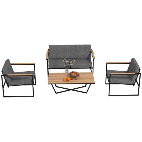 Tuinmeubelenset - Stijlvolle Lounge - Weerbestendig - Grijs, Tuin en Terras, Tuinsets en Loungesets, Nieuw, Ophalen of Verzenden
