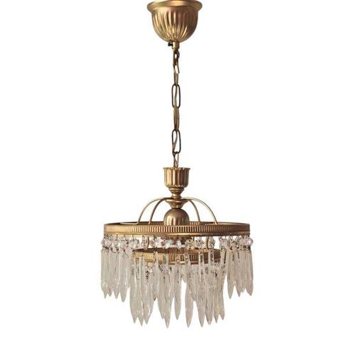 Large Hollywood Regency - 1960s - Plafondlamp - Messing en, Antiek en Kunst, Curiosa en Brocante
