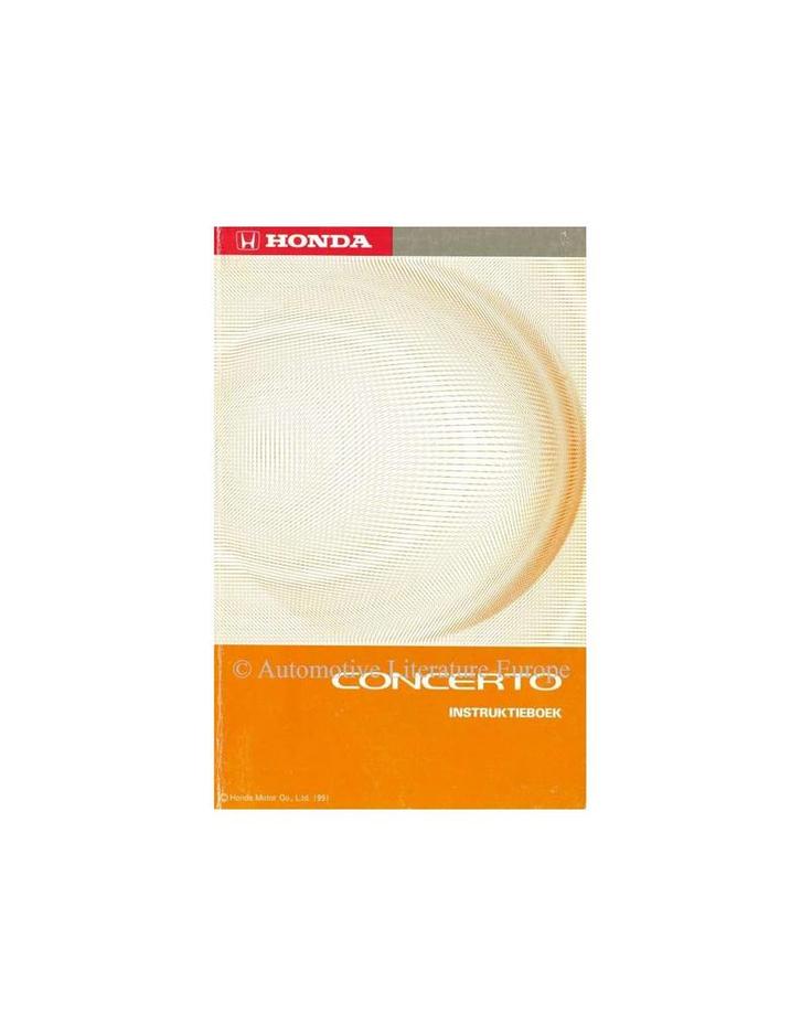 1991 HONDA CONCERTO INSTRUCTIEBOEKJE NEDERLANDS, Auto diversen, Handleidingen en Instructieboekjes