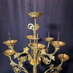 Kandelaber - Verguld brons - Bronzen kerk kandelaar, Antiek en Kunst