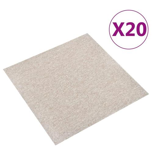 vidaXL Tapijttegels 20 st 5 m² 50x50 cm lichtbeige, Doe-het-zelf en Bouw, Vloerdelen en Plavuizen, Nieuw, Verzenden