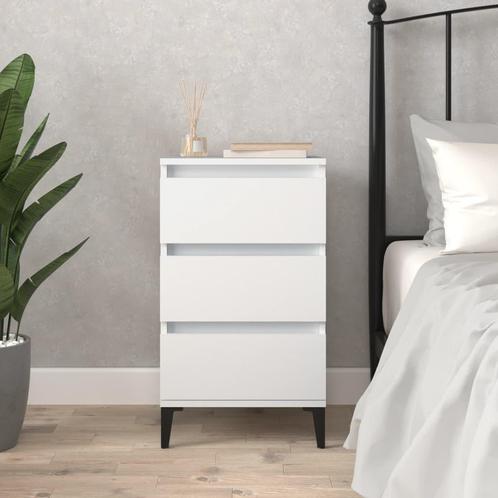vidaXL Nachtkastje 40x35x70 cm bewerkt hout wit, Huis en Inrichting, Slaapkamer | Nachtkastjes, Nieuw, Verzenden